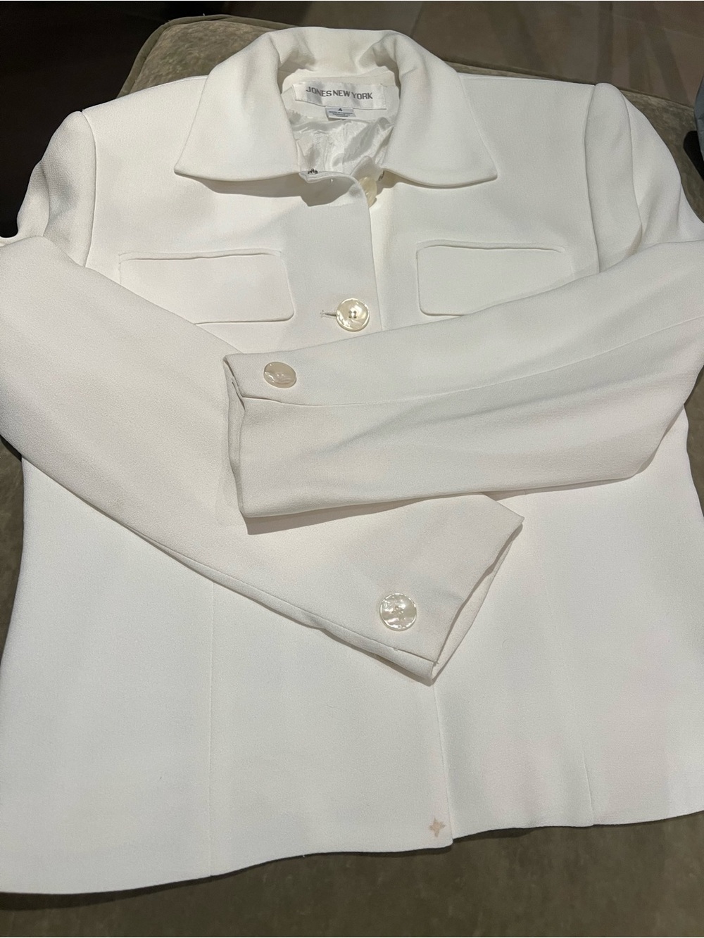 Jones New York Cream Blazer Jacket & Matching Dress Fully Lined ๐ - Picture 10 of 14
